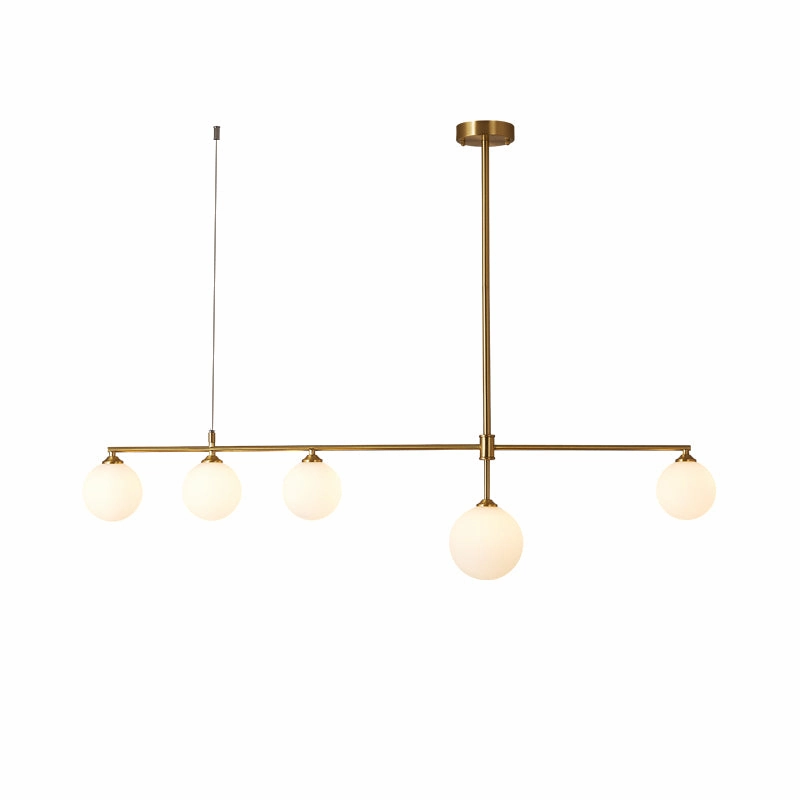 Minimalist Gold and Glass Island Chandelier