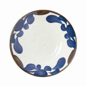 Minoyaki Deep Plate Brush Largehand-painted ceramic bowl