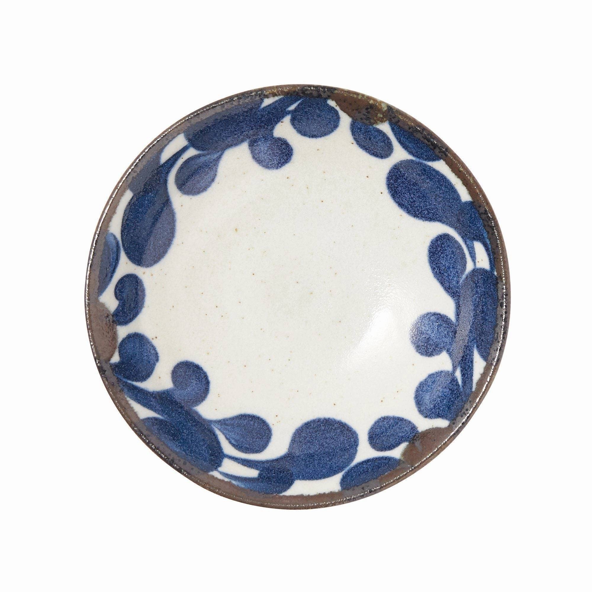 Minoyaki Deep Plate Brush Mediumhand-painted ceramic bowl