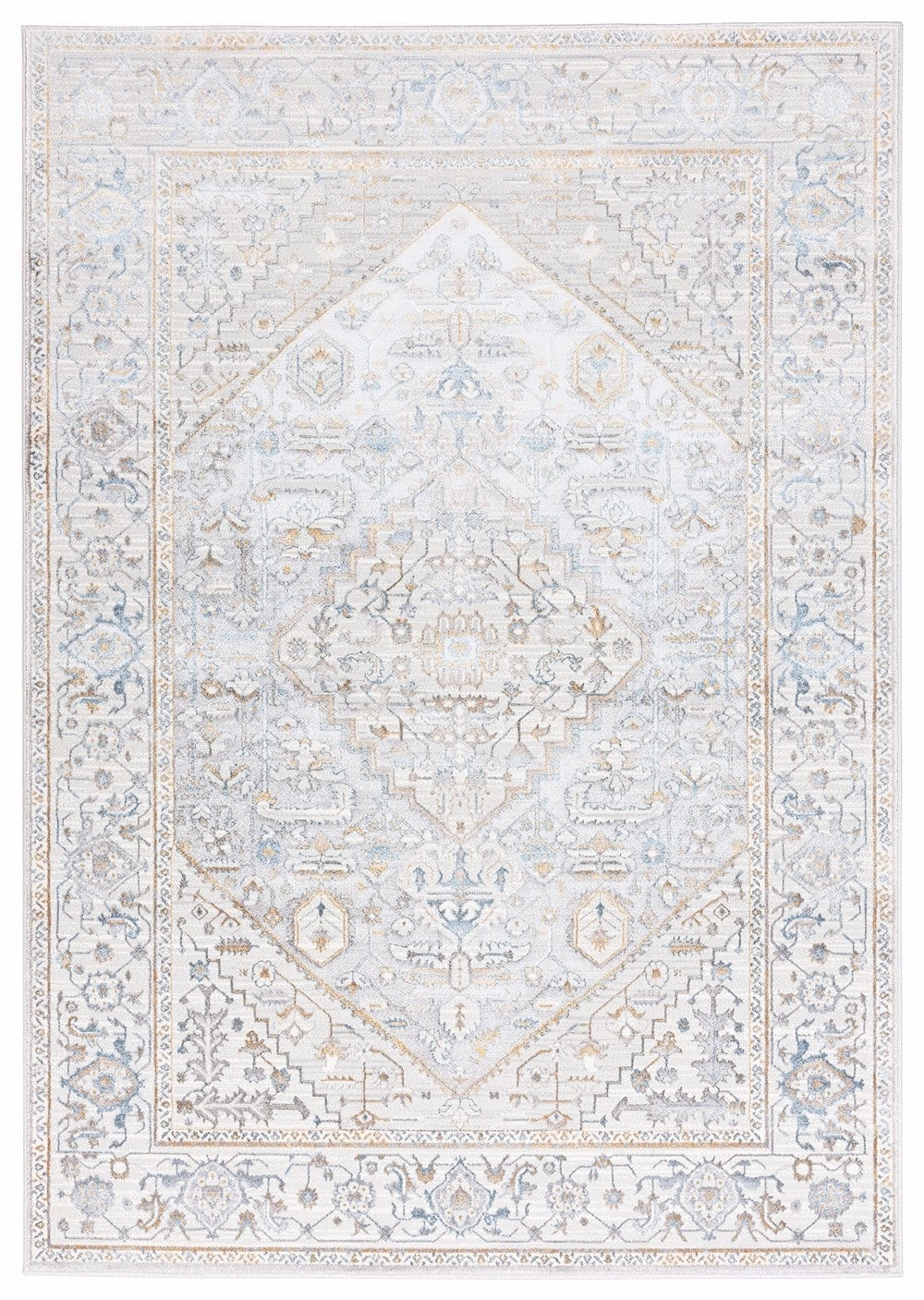 Mira Grey Tan And Blue Lustrous Traditional Rug *NO RETURNS UNLESS FAULTYmodern color block patchwork rug
