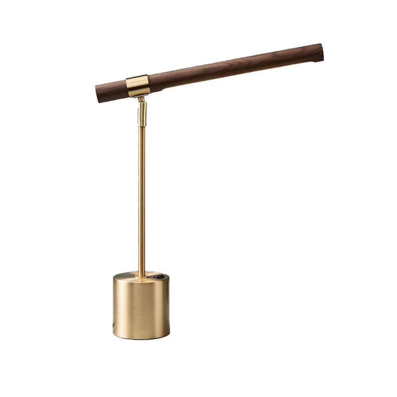 Modern Gold and Wood Desk Lamp