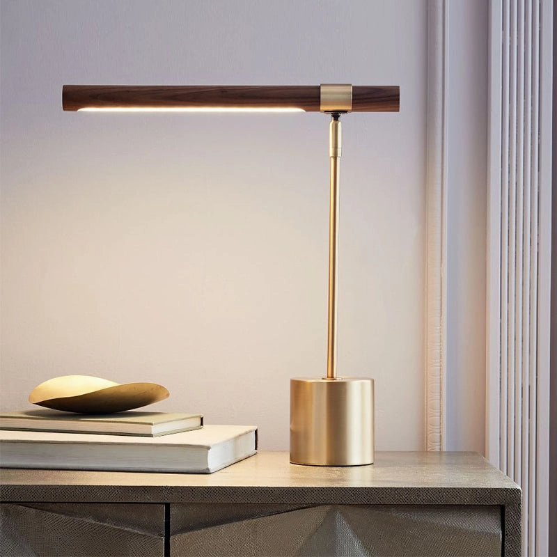 Modern Gold and Wood Desk Lamptable lamp,smart table lamp