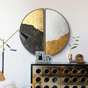 Modern Round Black and Gold Framed Wall Artnordic style wall decor