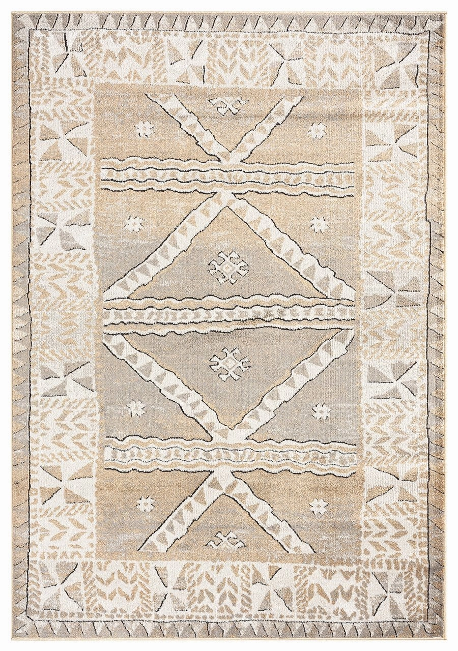 Moema Beige And Grey Transitional Tribal Rug *NO RETURNS UNLESS FAULTYmodern color block patchwork rug