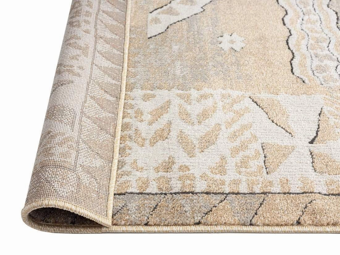 Moema Beige And Grey Transitional Tribal Runner Rug *NO RETURNS UNLESS FAULTY