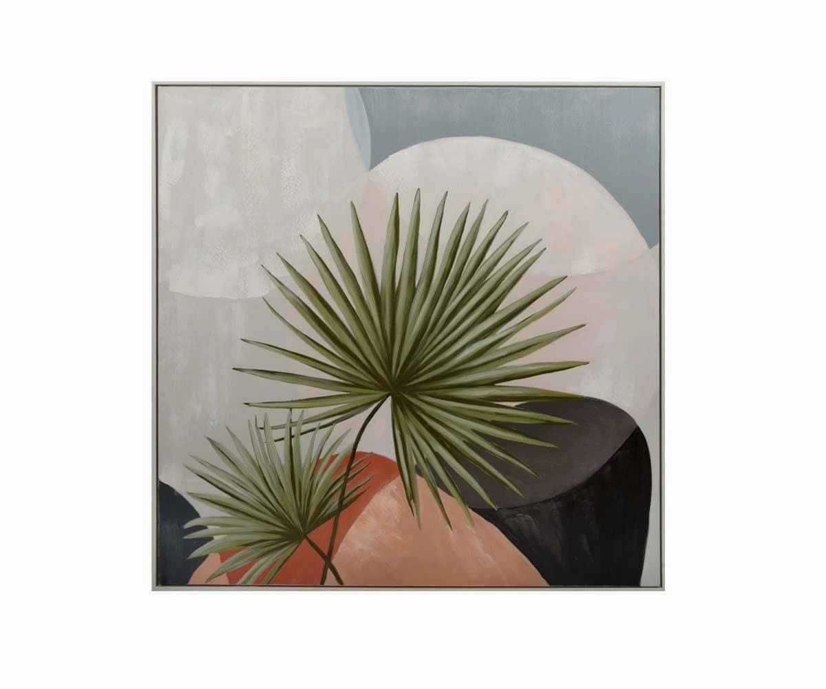 Moonlit Fronds Oil Paintingnordic style wall decor