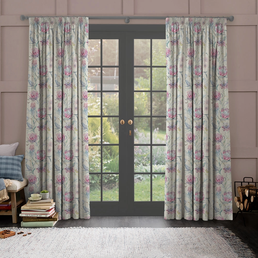 Moorehaven Printed Made to Measure Curtains Loganberry