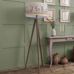 Moorland Stag Eva & Aratus Complete Floor Lamp Grey/Linenhome decor ,wall decor 