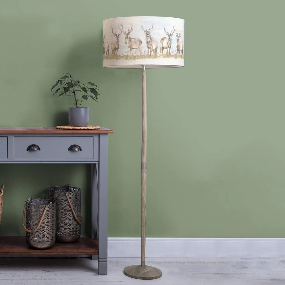 Moorland Stag Eva & Solensis Complete Floor Lamp Grey/Linenmodern home decor ,home decor for bedroom 