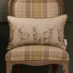 Moorland Stag Printed Cushion Naturalbedding sets ,throw blankets 