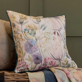 Morning Chorus Printed Square Cushion Creambedding sets ,throw blankets 