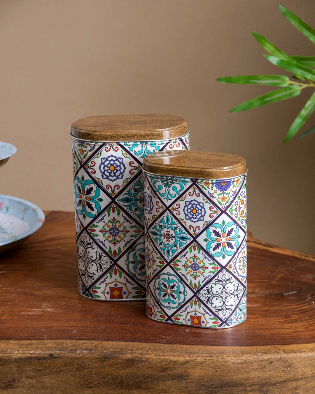 Moroccan Patterned Storage Canister - Set Of 2