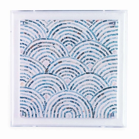 Mosaic Wave Blue Panel - 20"x20"nordic style wall decor