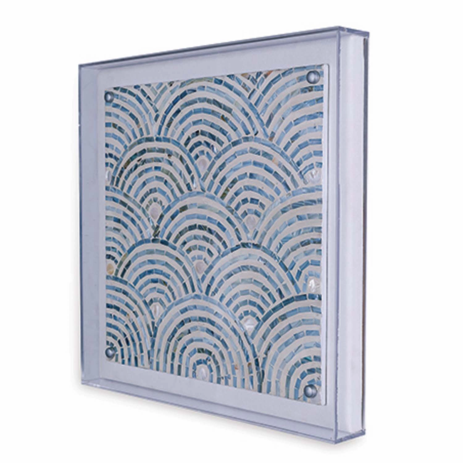 Mosaic Wave Blue Panel - 20"x20"