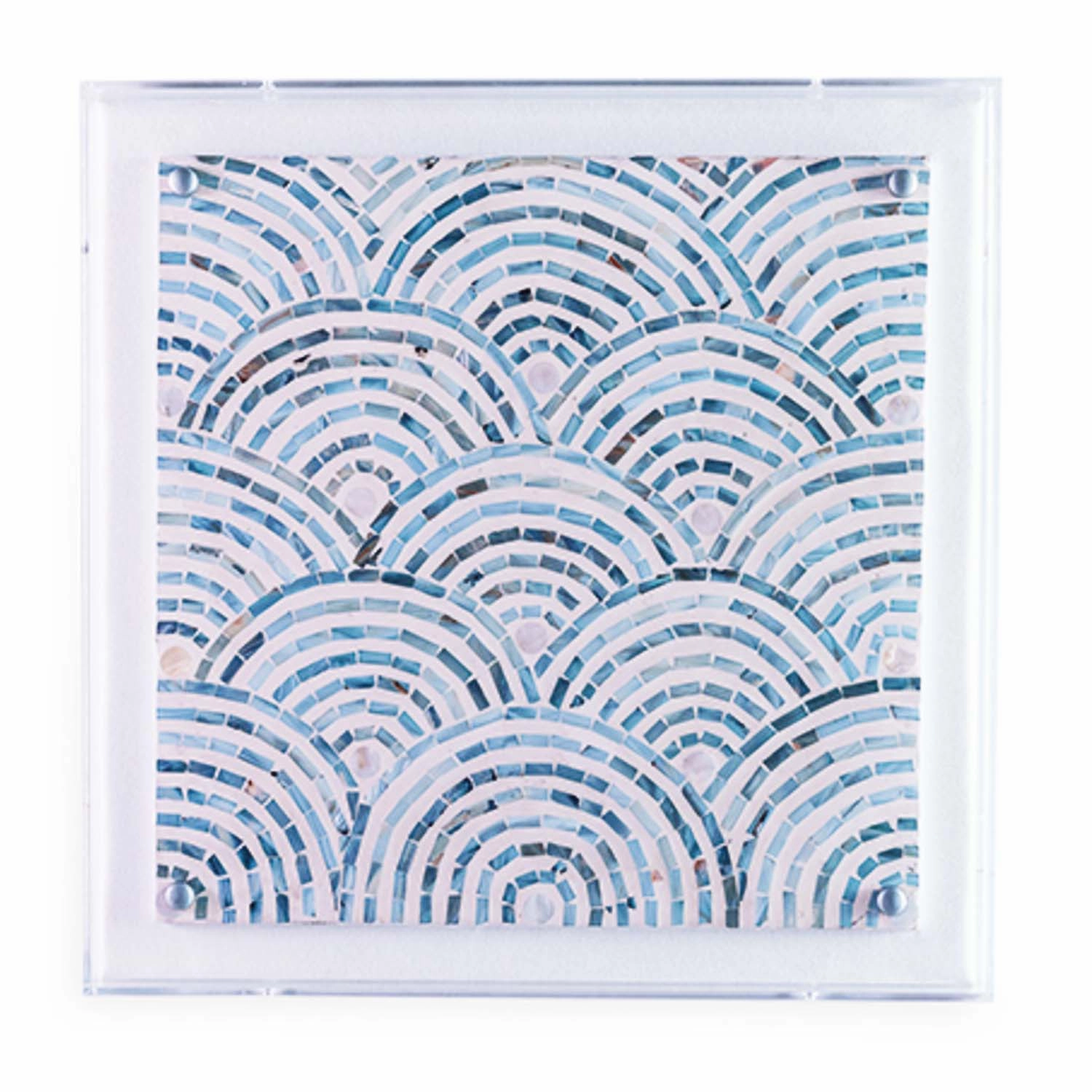 Mosaic Wave Blue Panel - 20"x20"nordic style wall decor