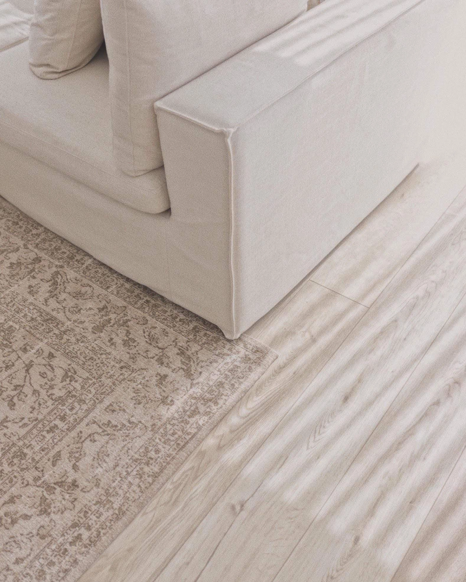Moselle Beige and Brown Floral Distressed Rug
