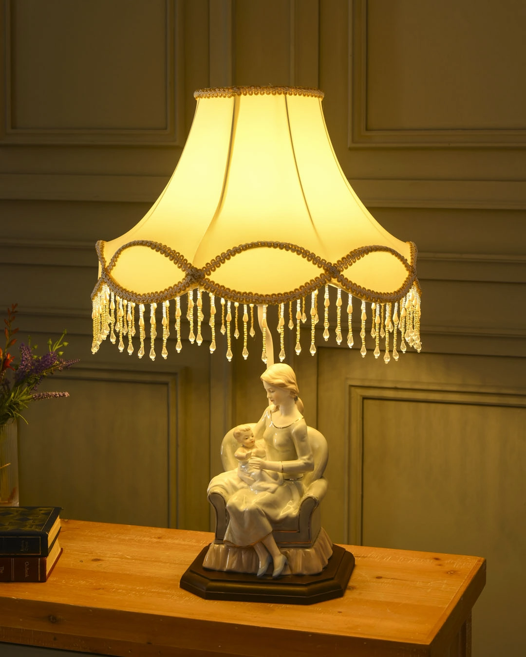 Mothers Embrace - Fine Porcelain Table Lamp