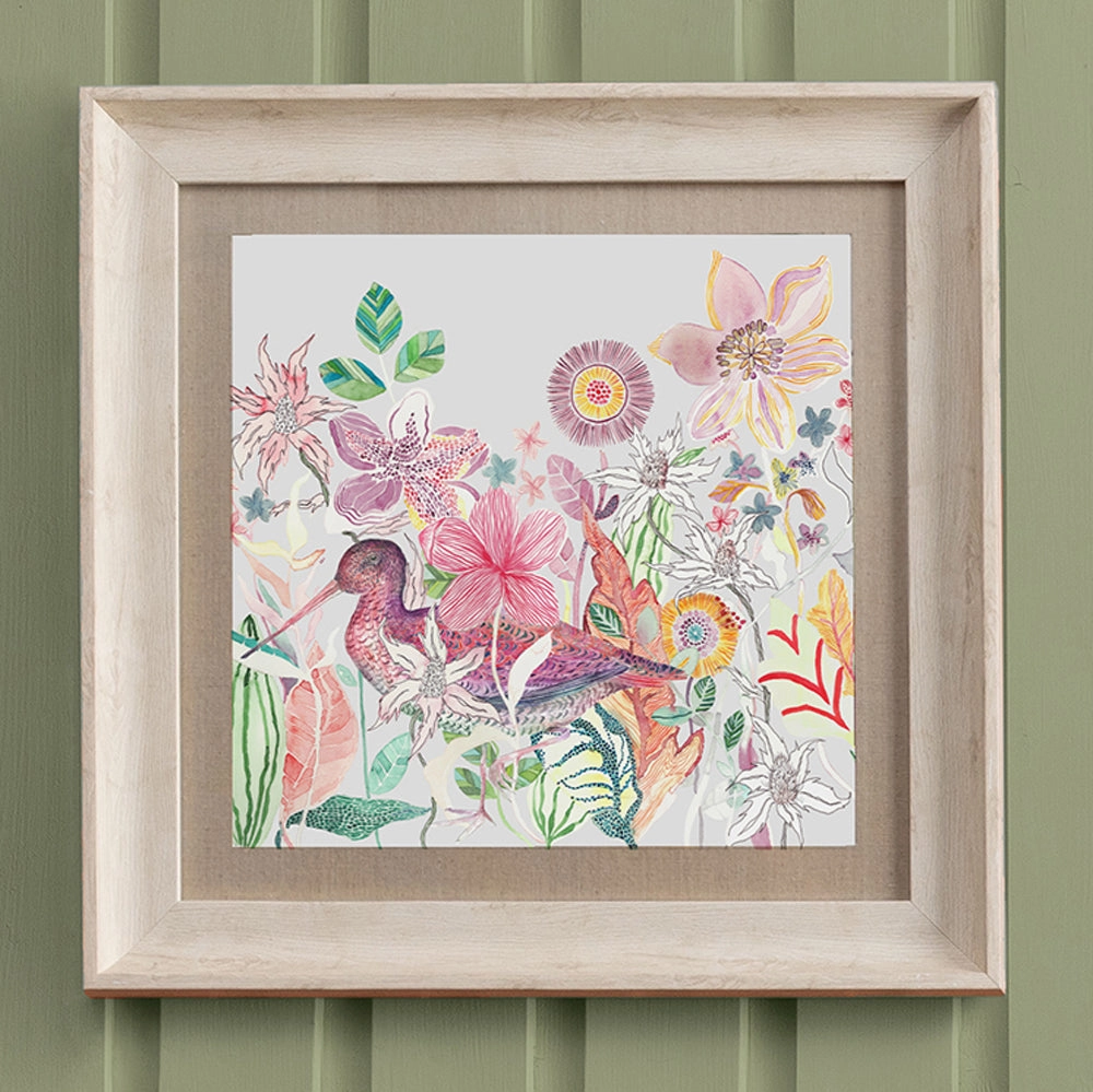 Mr Snipe Framed Print Birch/Linen