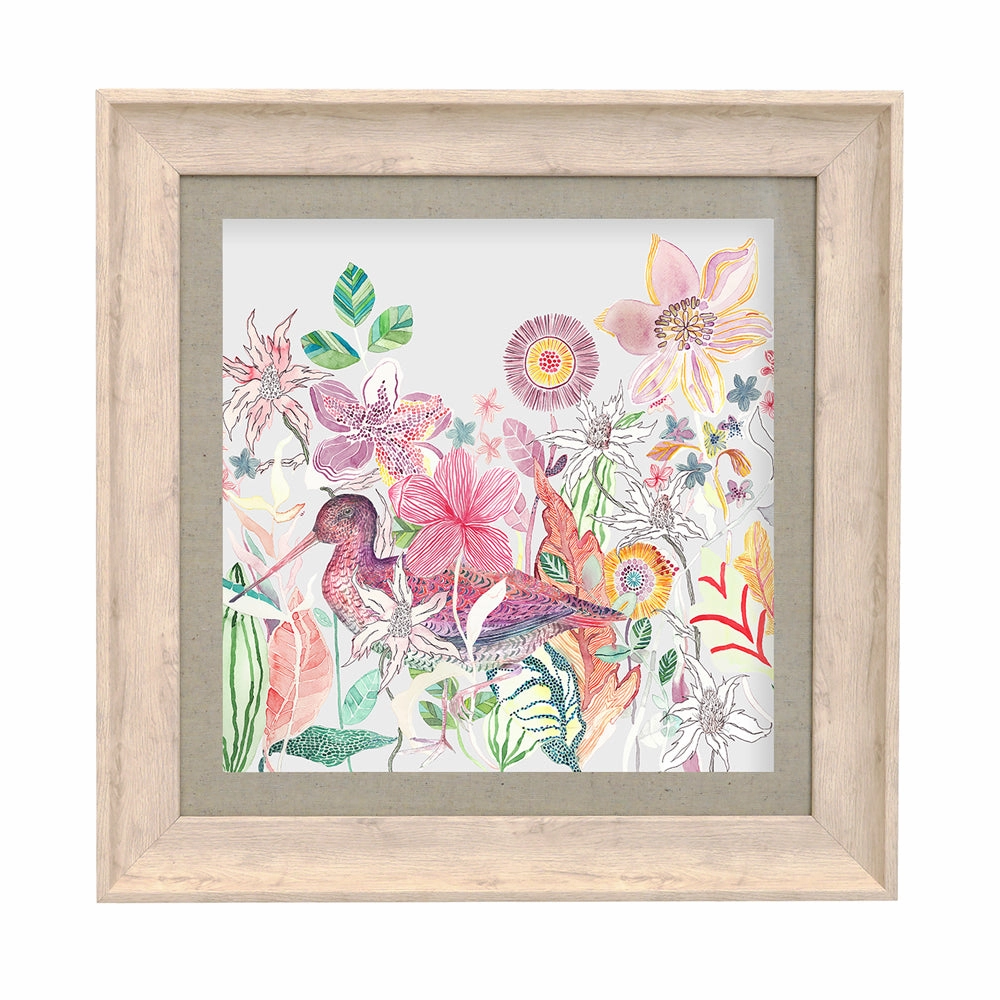 Mr Snipe Framed Print Birch/Linen