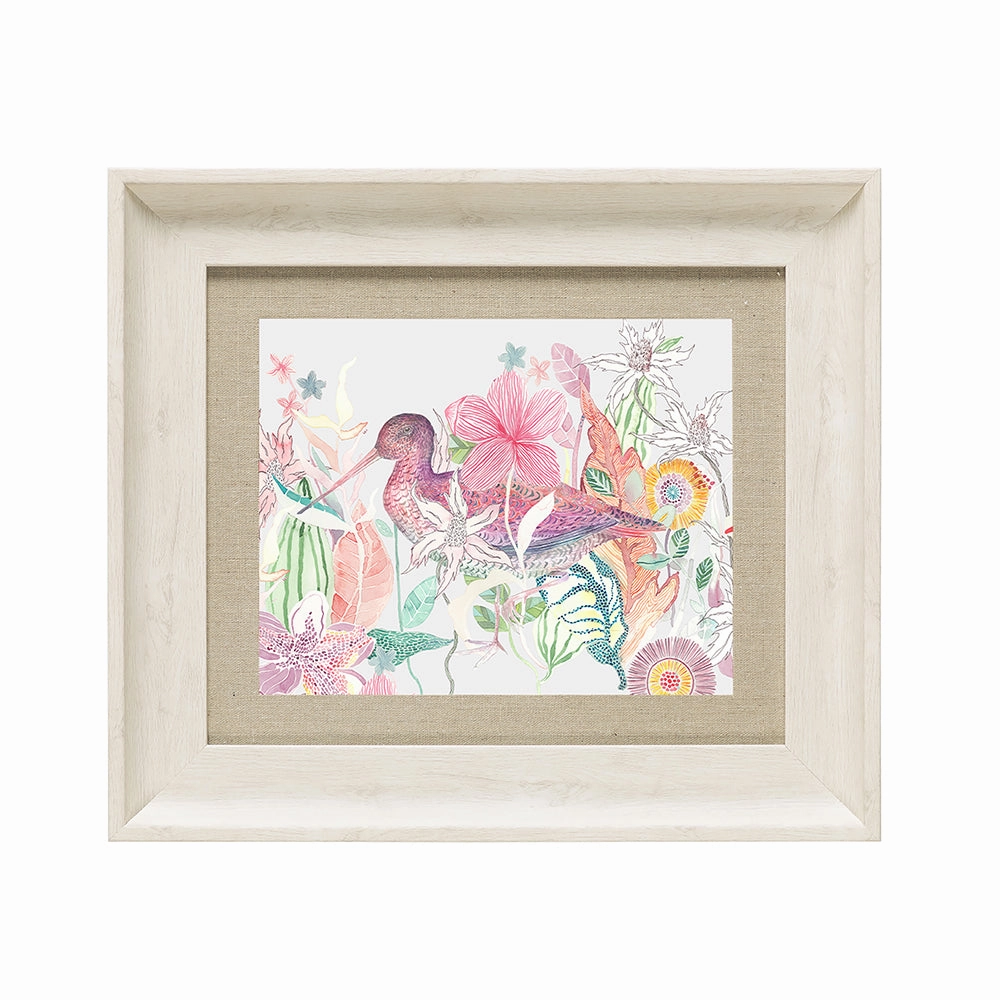 Mr Snipe Framed Print Birch/Linen