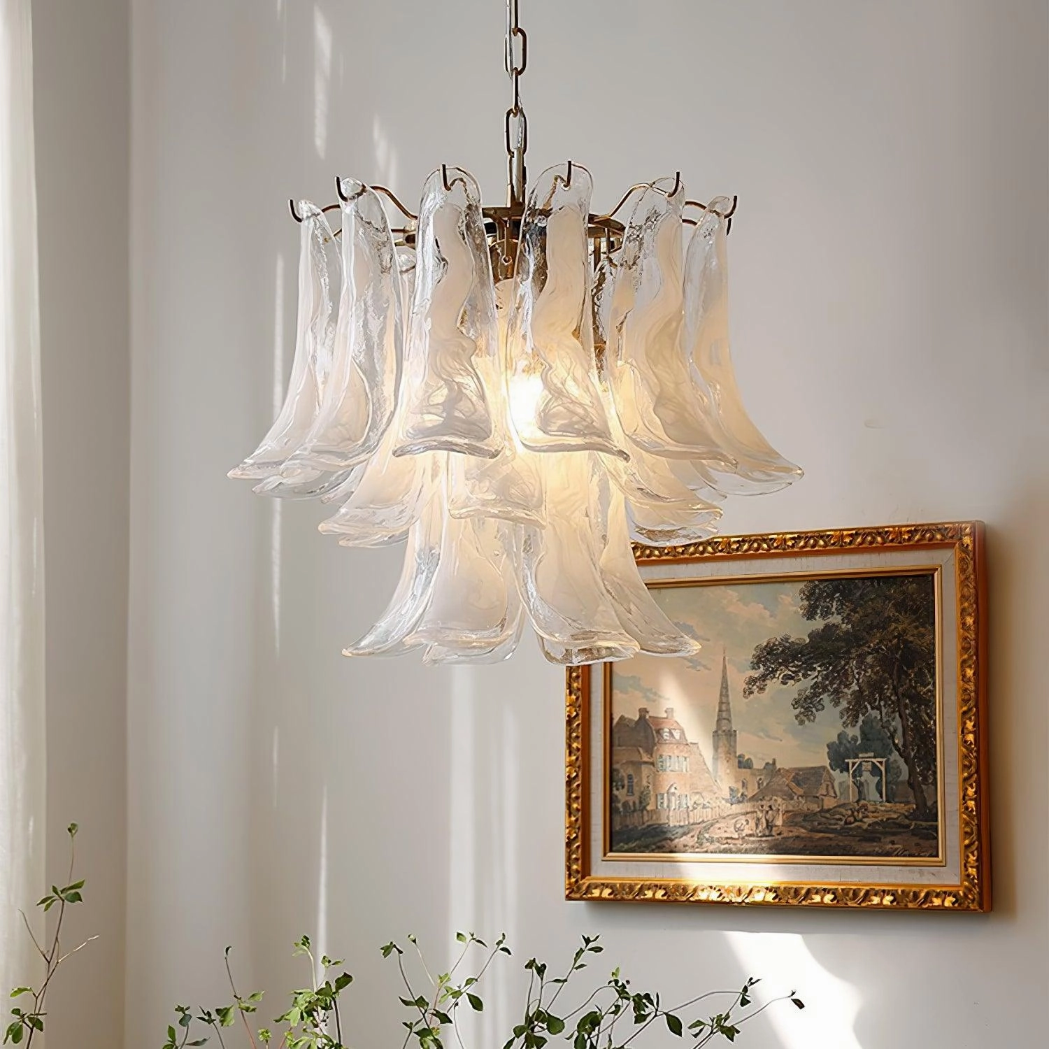 Murano Glass Leaf Chandelier