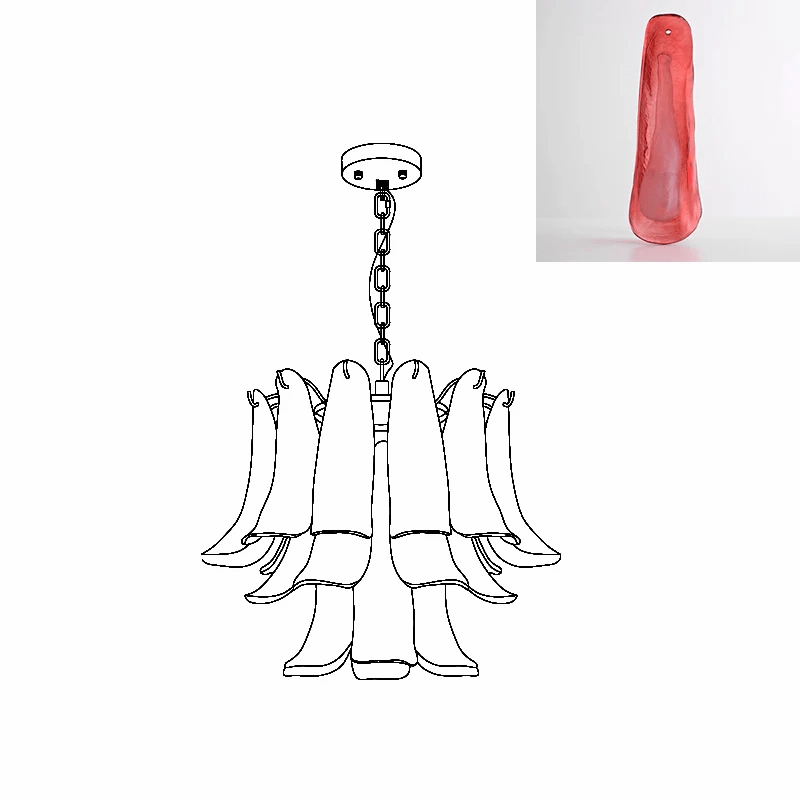 Murano Glass Leaf Chandelier
