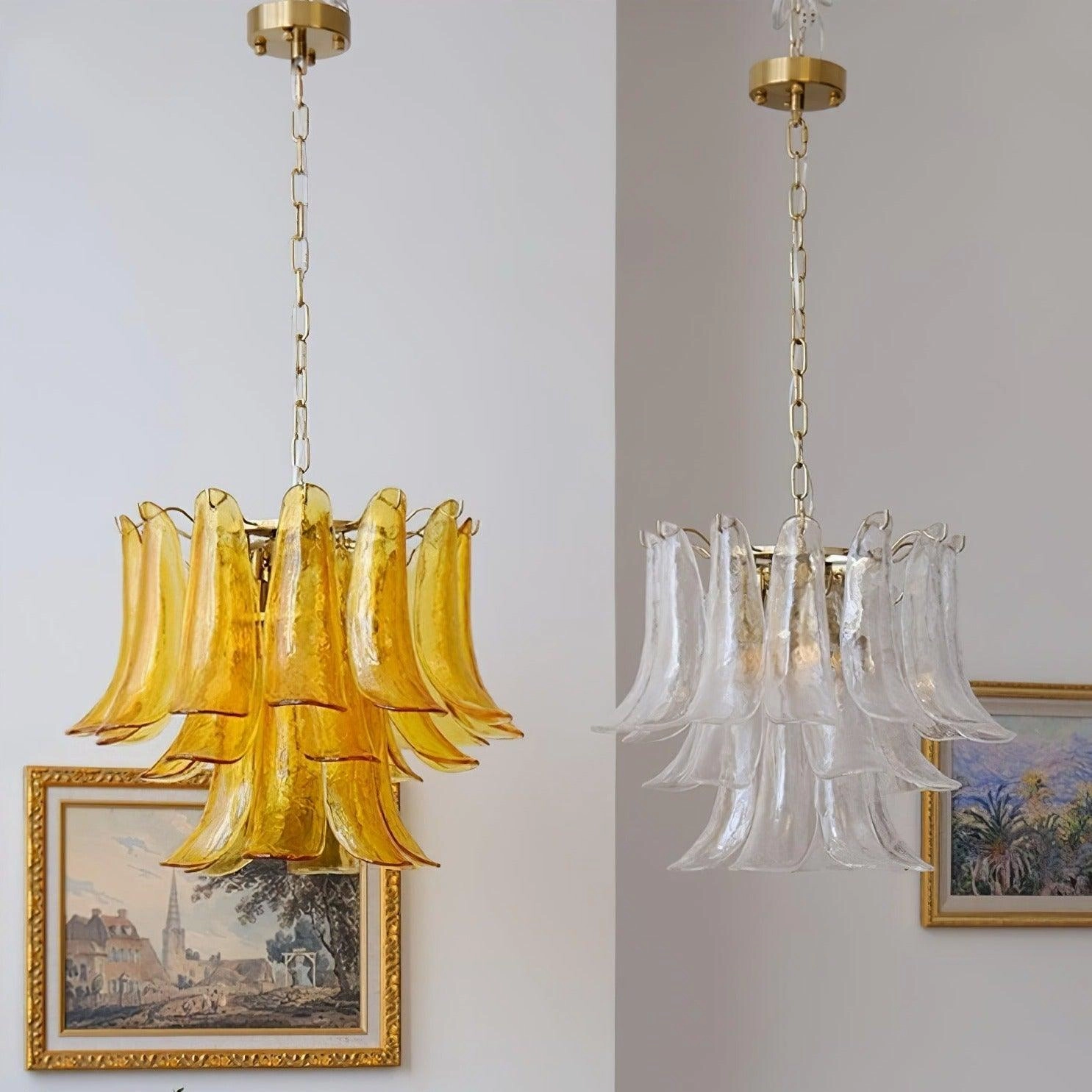 Murano Glass Leaf Chandelier