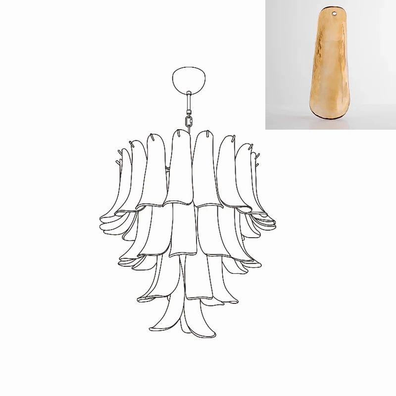 Murano Glass Petals Chandelier