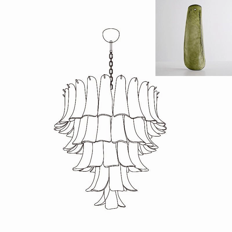 Murano Glass Petals Chandelier