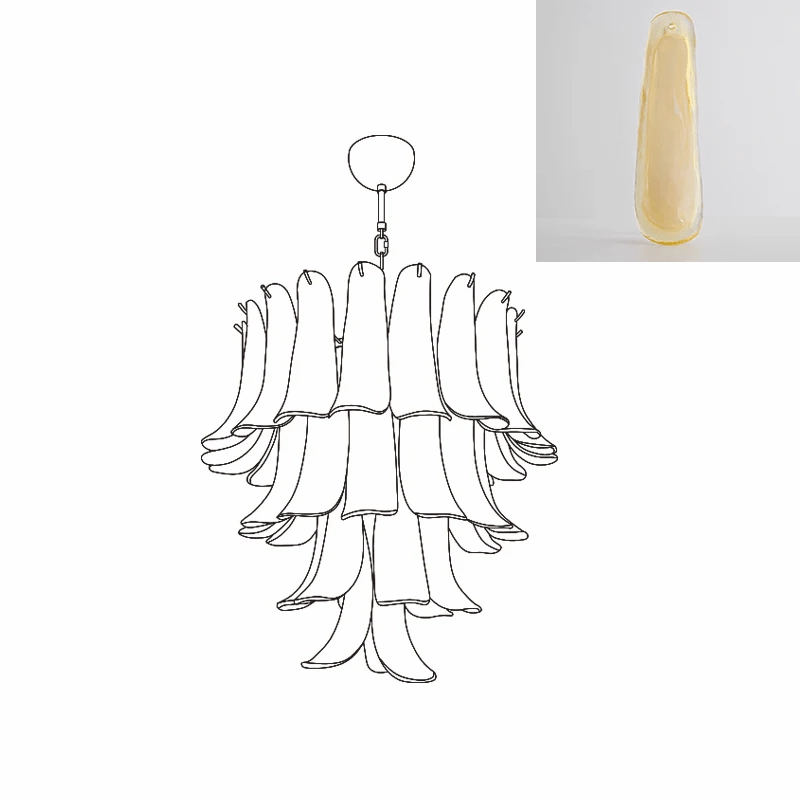 Murano Glass Petals Chandelier