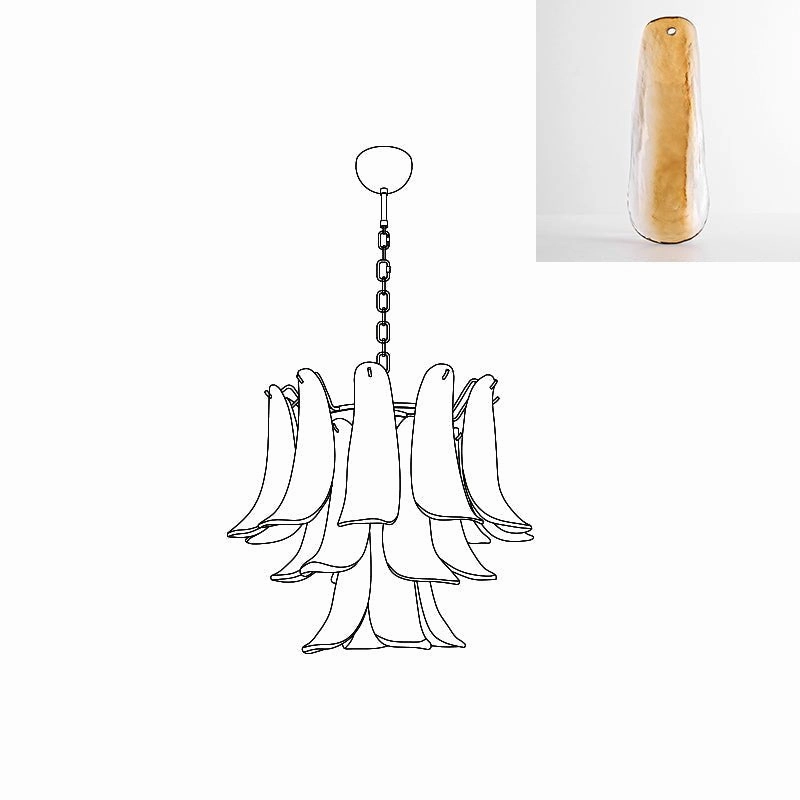 Murano Glass Petals Chandelier