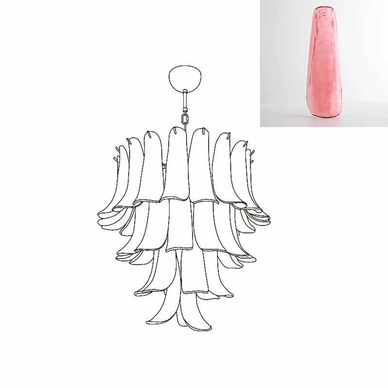 Murano Glass Petals Chandelier