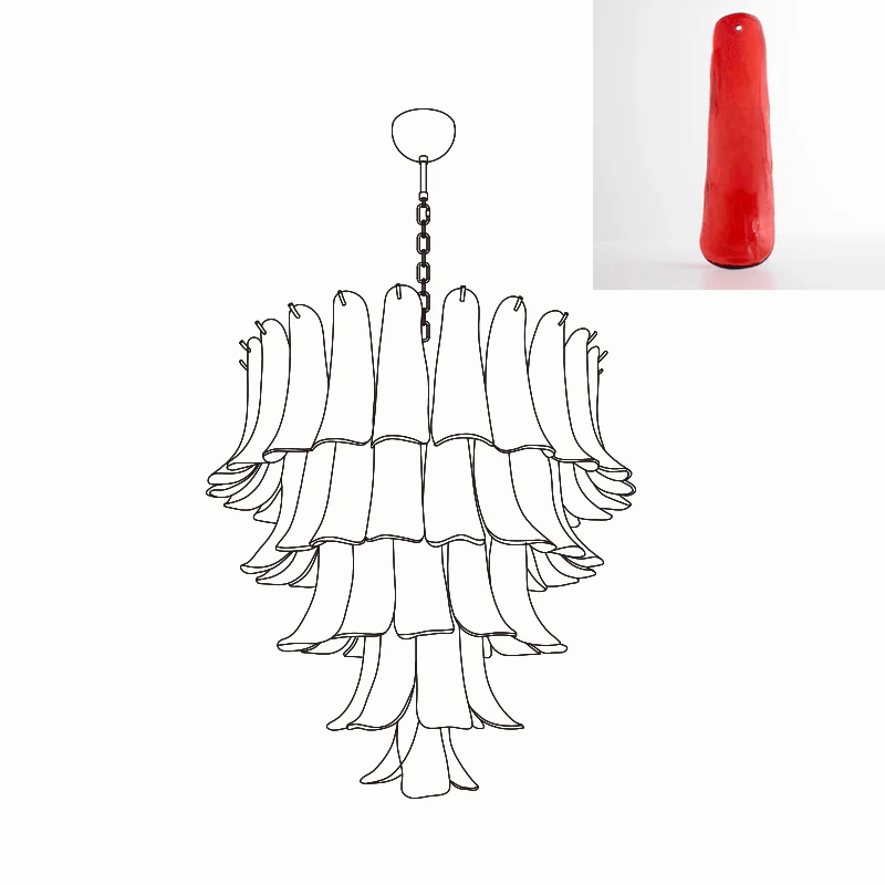 Murano Glass Petals Chandelier
