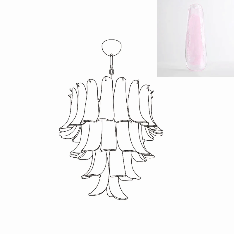 Murano Glass Petals Chandelier