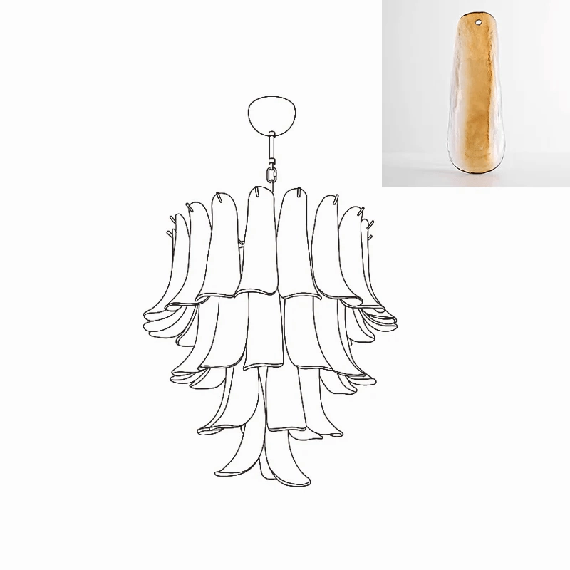 Murano Glass Petals Chandelier