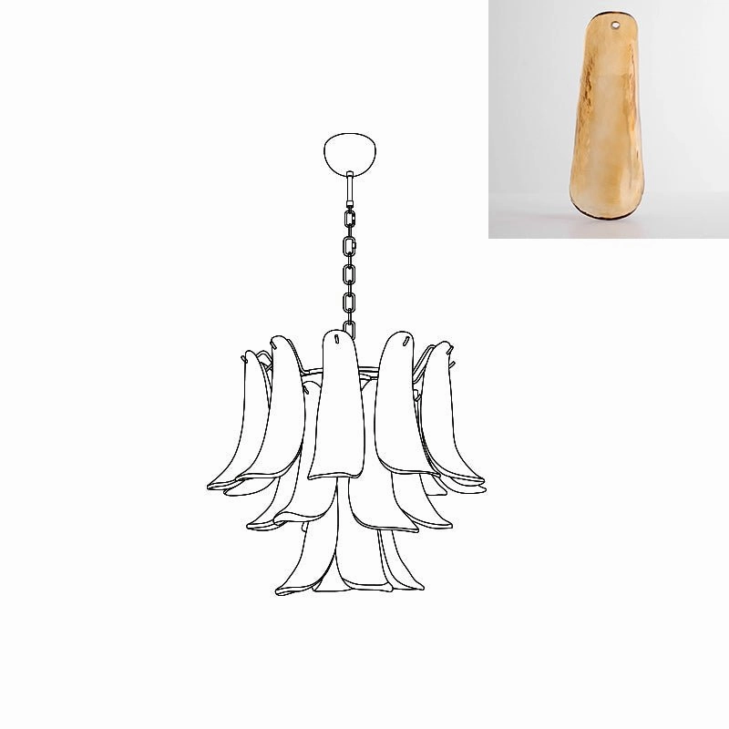 Murano Glass Petals Chandelier