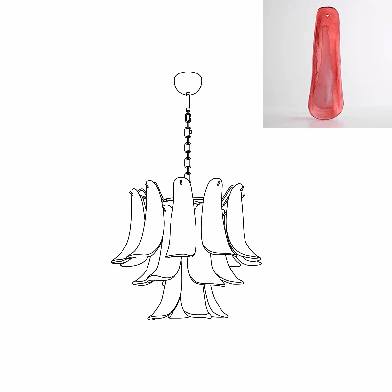 Murano Glass Petals Chandelier