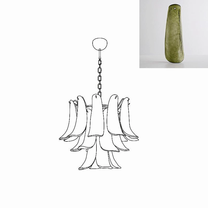 Murano Glass Petals Chandelier