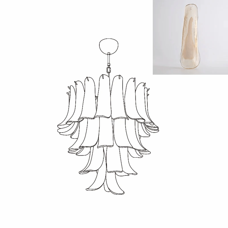 Murano Glass Petals Chandelier