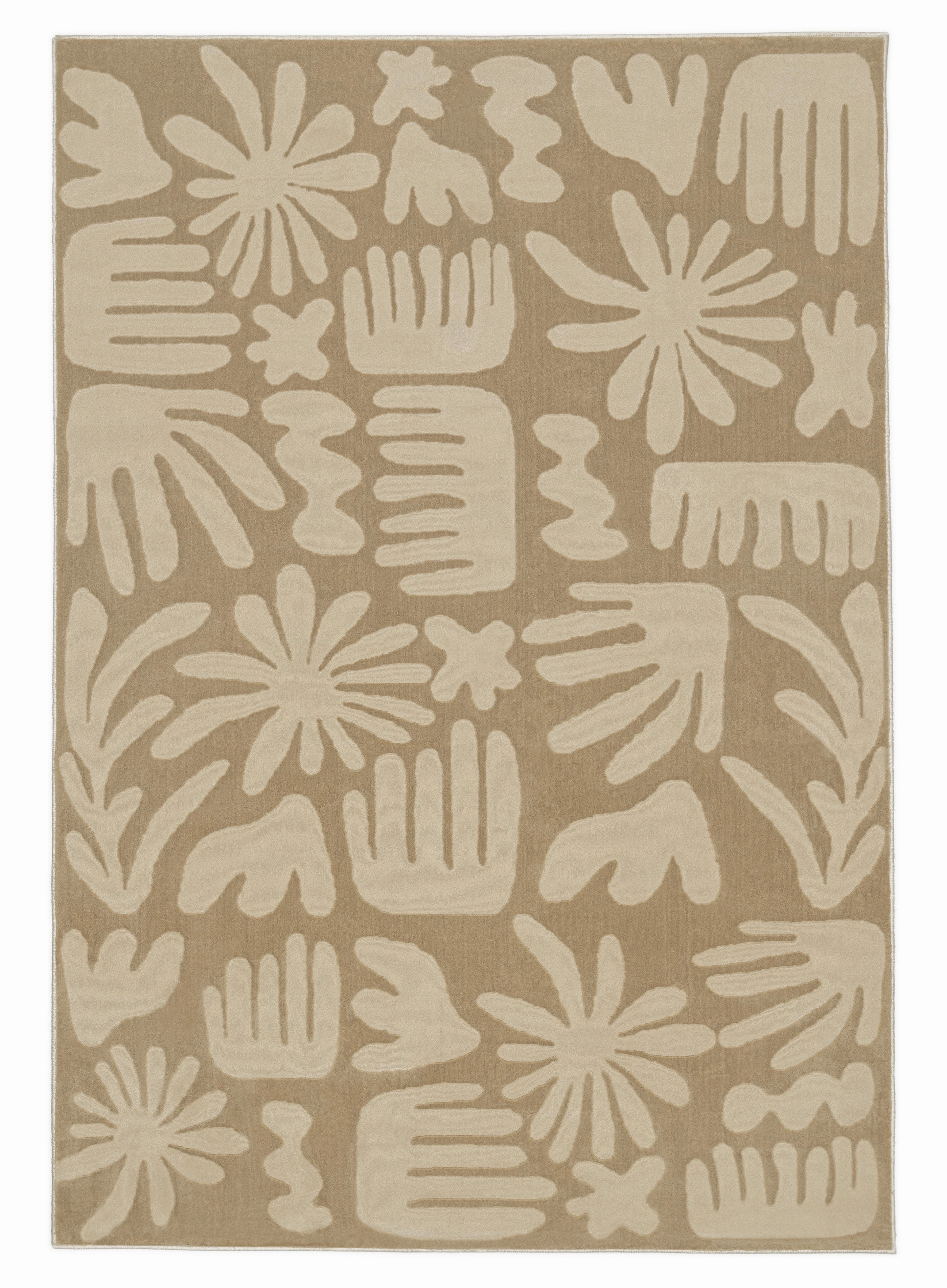 Murzuq Textured Abstract Neutral Washable Rugmodern color block patchwork rug