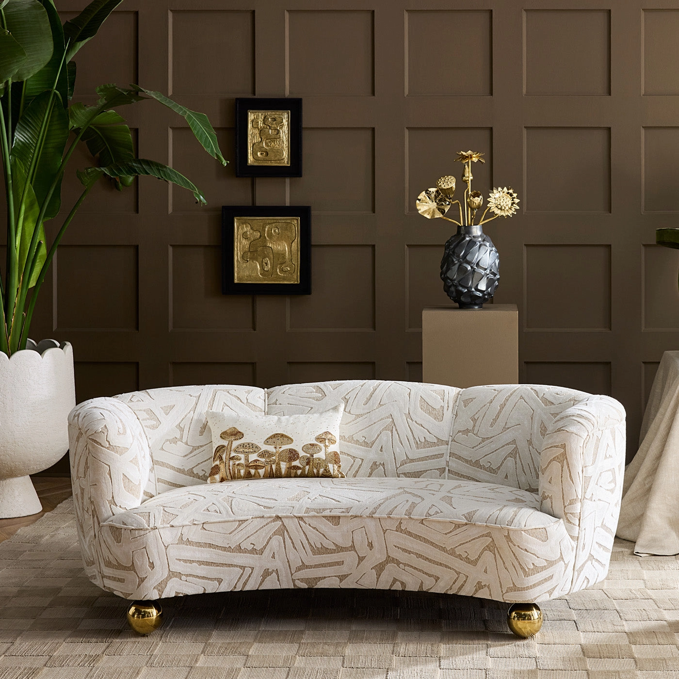 Mushroom Field Beaded Pillow