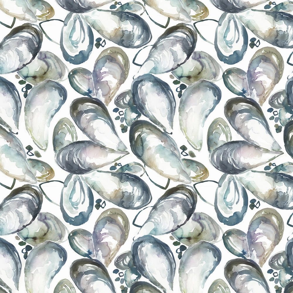 Mussel Shells Printed Cotton Made to Measure Roman Blinds Slate