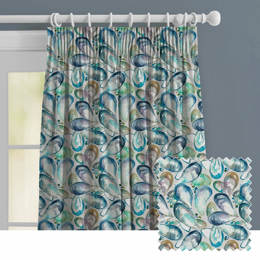 Mussel Shells Printed Made to Measure Curtains Marinebedding sets ,throw blankets 
