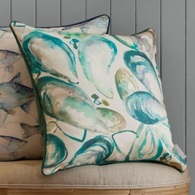 Mussel Shells Printed Piped Cushion Marinebedding sets ,throw blankets 