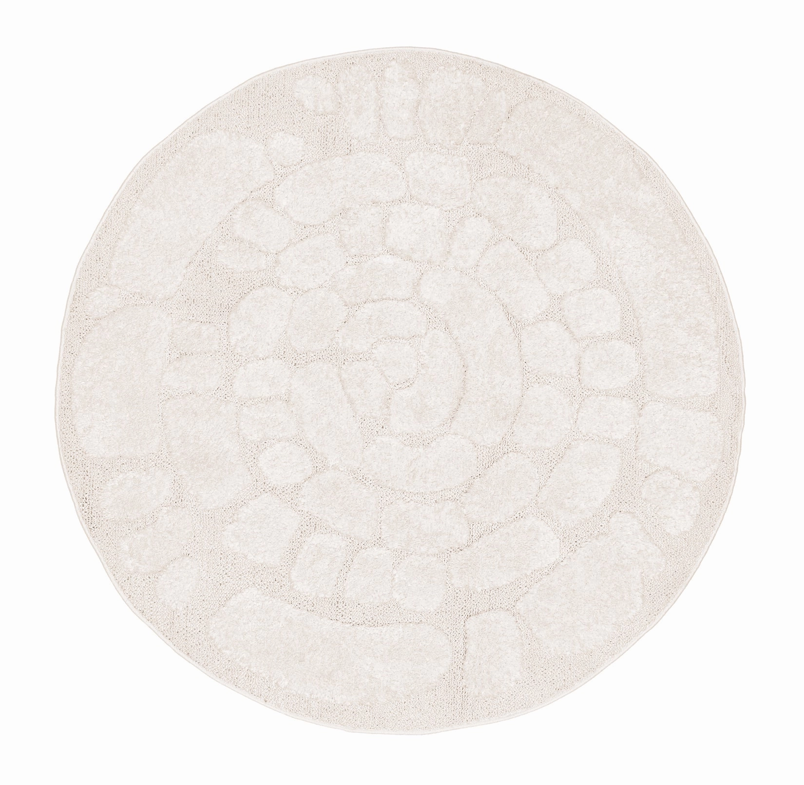 Nadja Ivory Cream Abstract Textured Round Rugmodern color block patchwork rug