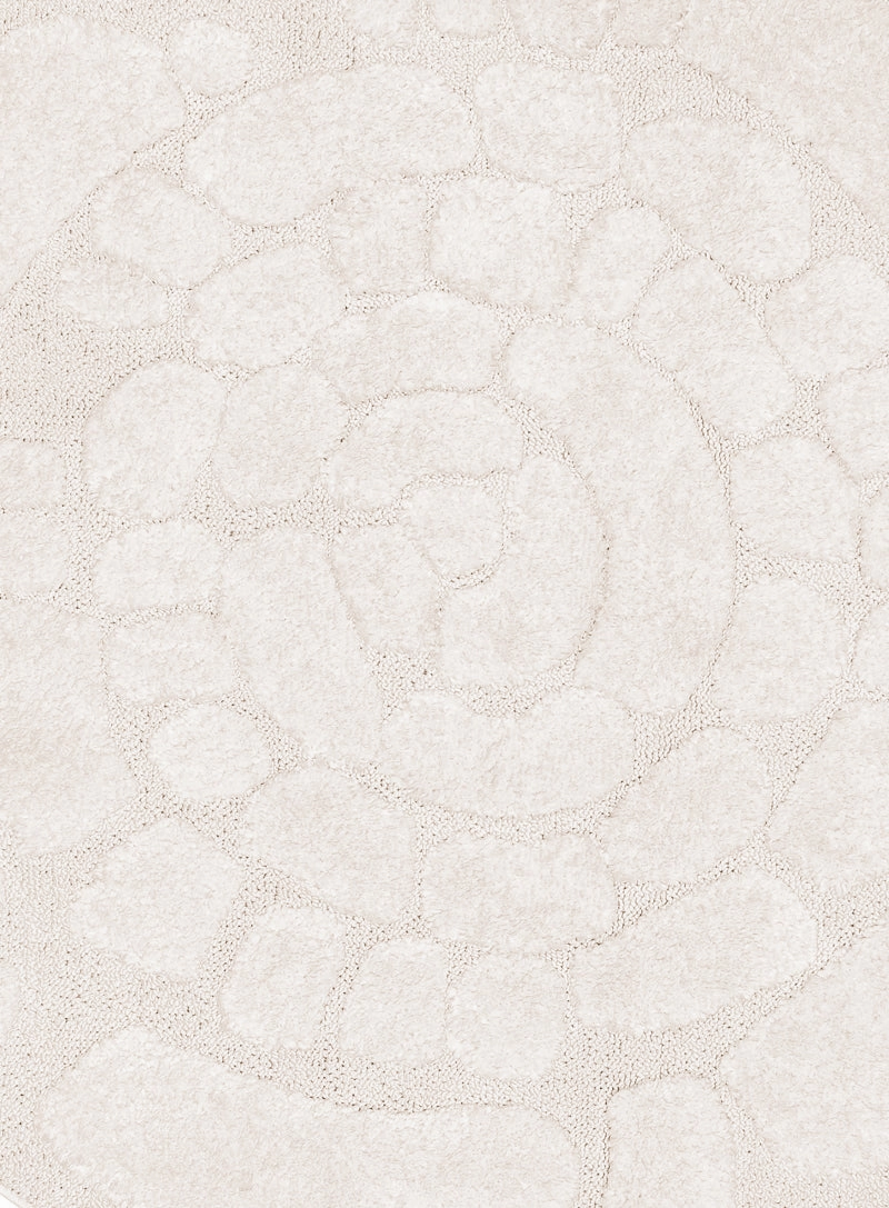 Nadja Ivory Cream Abstract Textured Round Rug