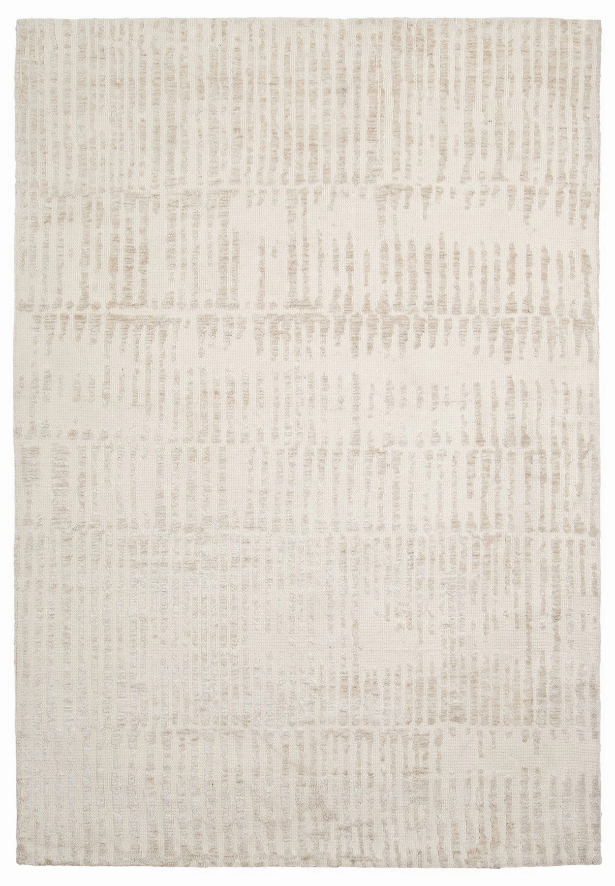 Nahba Ivory And Cream Textured Tribal Rugmodern color block patchwork rug