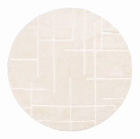 Nalu Ivory Geometric Round Rugmodern color block patchwork rug