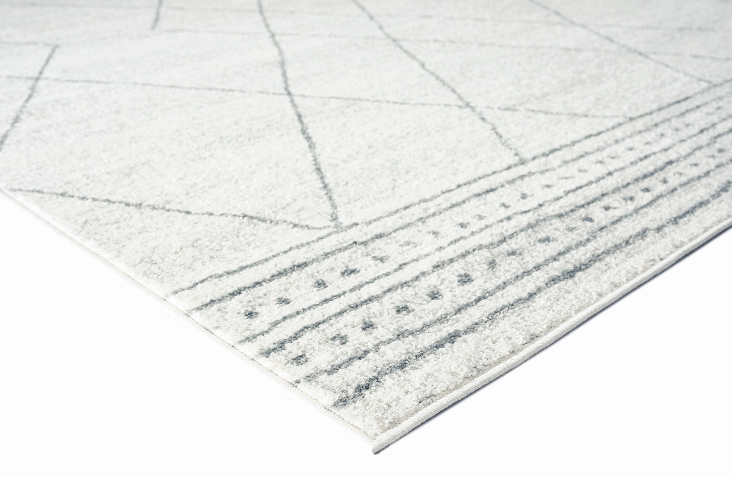 Naroa Grey and Ivory Diamond Tribal Rug
