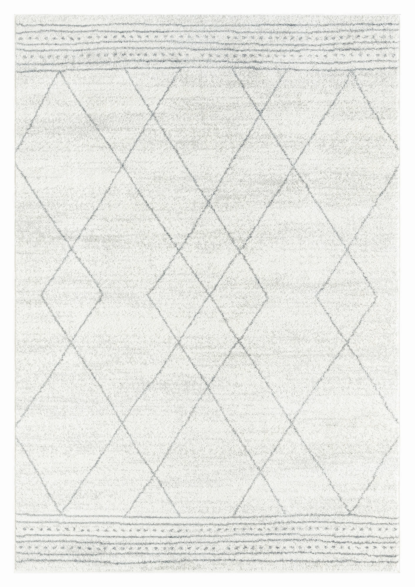 Naroa Grey and Ivory Diamond Tribal Rugmodern color block patchwork rug
